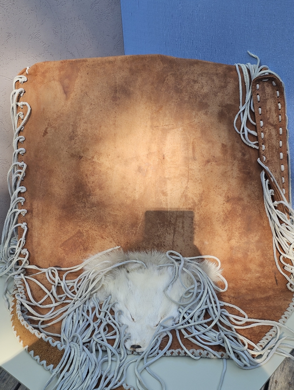 Vintage Leather Forager Herbalist Bag White Fox Fur Fringe Herb Book Bundle - Picture 15 of 17